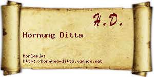 Hornung Ditta névjegykártya